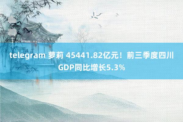 telegram 萝莉 45441.82亿元!前三季度四川GDP同比增长5.3%