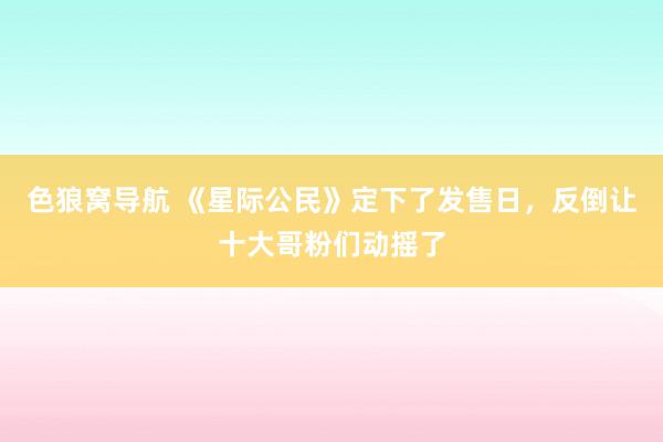 色狼窝导航 《星际公民》定下了发售日，反倒让十大哥粉们动摇了