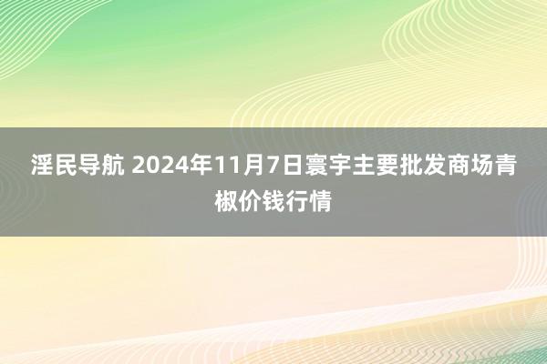 淫民导航 2024年11月7日寰宇主要批发商场青椒价钱行情