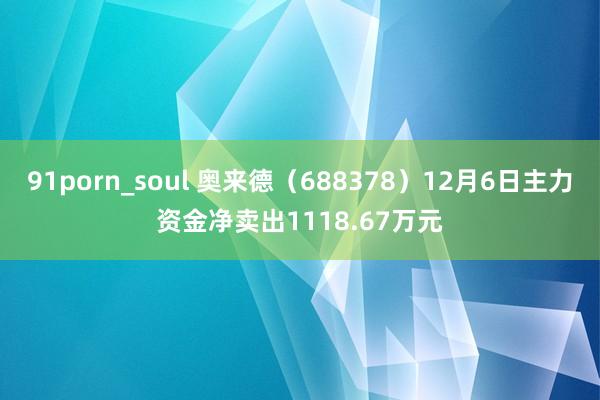 91porn_soul 奥来德（688378）12月6日主力资金净卖出1118.67万元