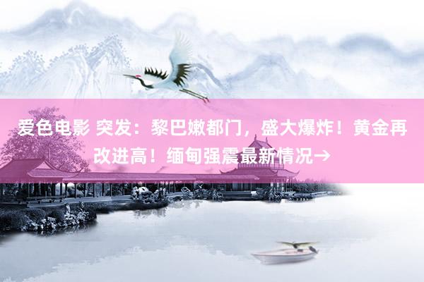 爱色电影 突发：黎巴嫩都门，盛大爆炸！黄金再改进高！缅甸强震最新情况→