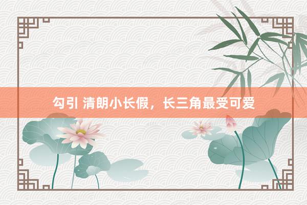 勾引 清朗小长假，长三角最受可爱